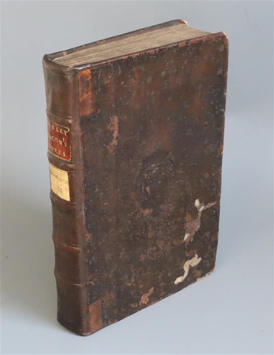 Bacon, Francis Sir - Resuscitatio, 3rd edition, 2 parts in 1, folio, contemporary calf rebacked, with engraved